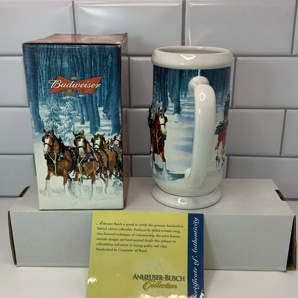 Budweiser‎ Holiday Stein 2007 Winters Calm In Original Box